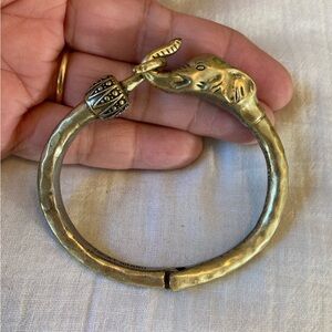 Lucky Brand Elephant Trunk Up‎ Hinged Bracelet